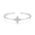 925 Silver Rob Flower Bangle - 925 Silver Bangle - Embellish Gold Jewelry & Diamond