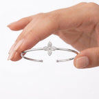925 Silver Rob Flower Bangle