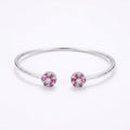 925 Silver Red Stone Bangle - 925 Silver Bangle - Embellish Gold Jewelry & Diamond