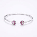 925 Silver Red Stone Bangle