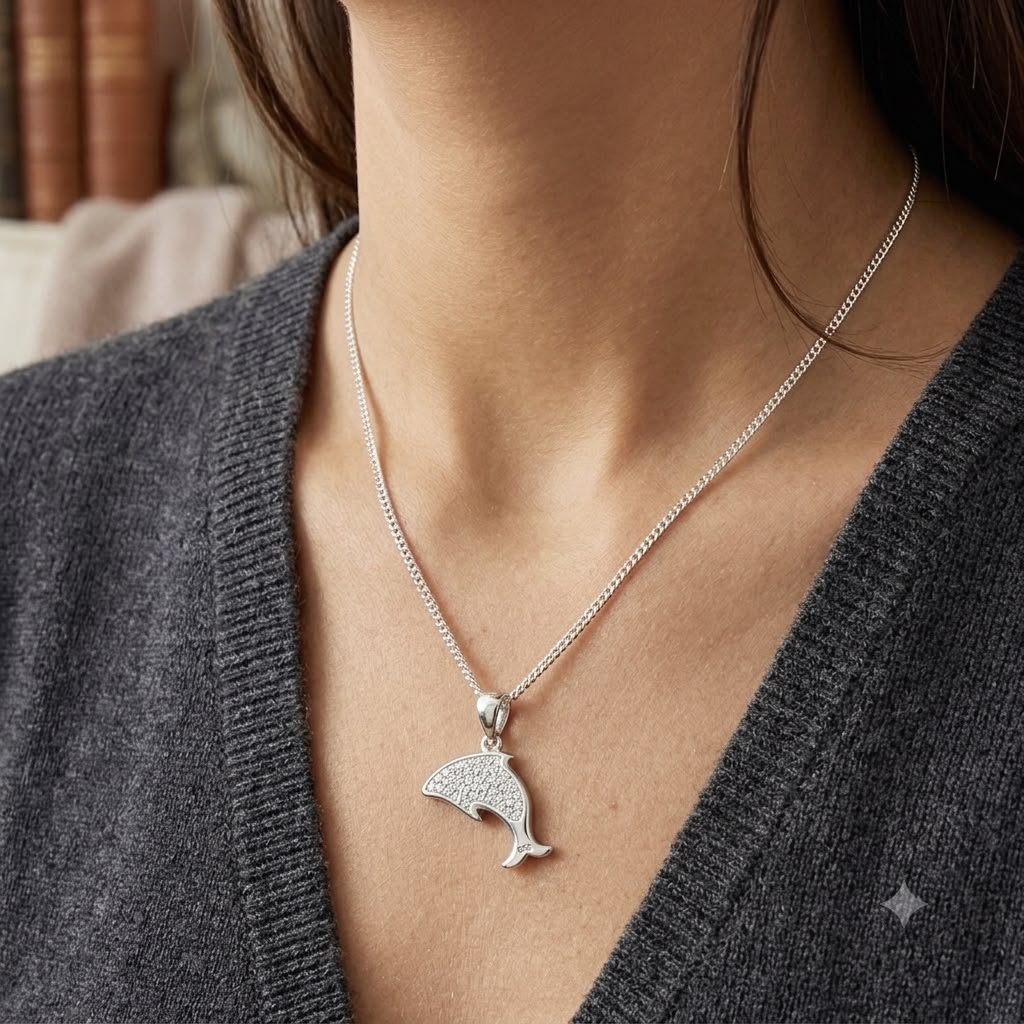 925 Silver Fish Inspired Necklace