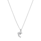 925 Silver Dolphin Stone Necklace