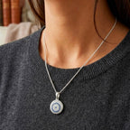 925 Silver Round Stone Necklace