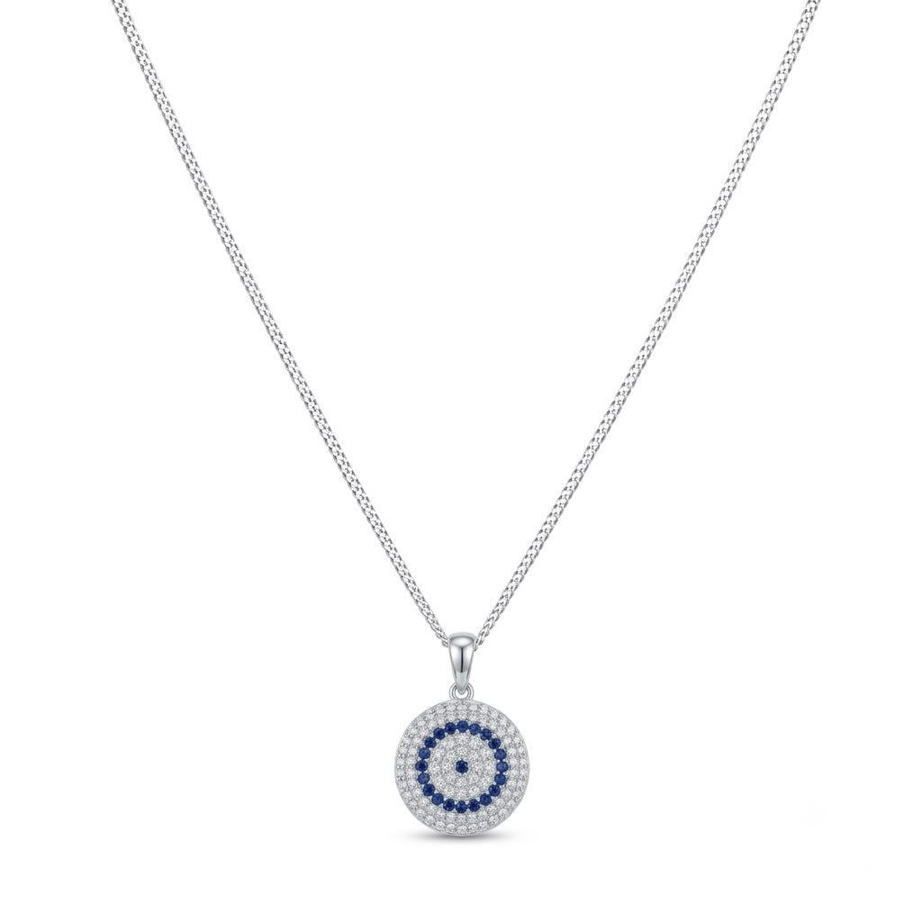 925 Silver Round Stone Necklace