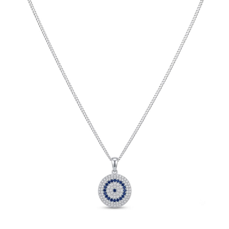 925 Silver Round Stone Necklace - 925 Silver Necklace - Embellish Gold Jewelry & Diamond