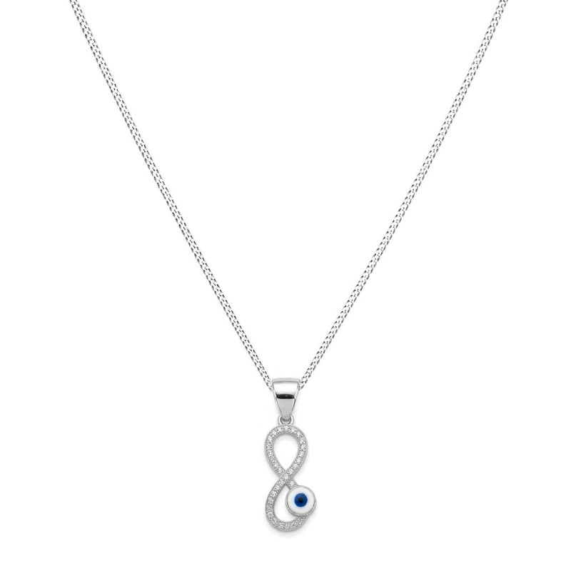 925 Silver Infinity Evil Eye Necklace - 925 Silver Necklace - Embellish Gold Jewelry & Diamond
