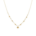18k Gold 6 Ball Paperclip Heart Necklace