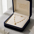 18k Gold 6 Ball Paperclip Heart Necklace