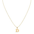 18k Gold D Initial Paperclip Necklace
