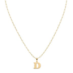 18k Gold D Initial Paperclip Necklace
