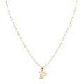 18k Gold P Initial Paperclip Necklace