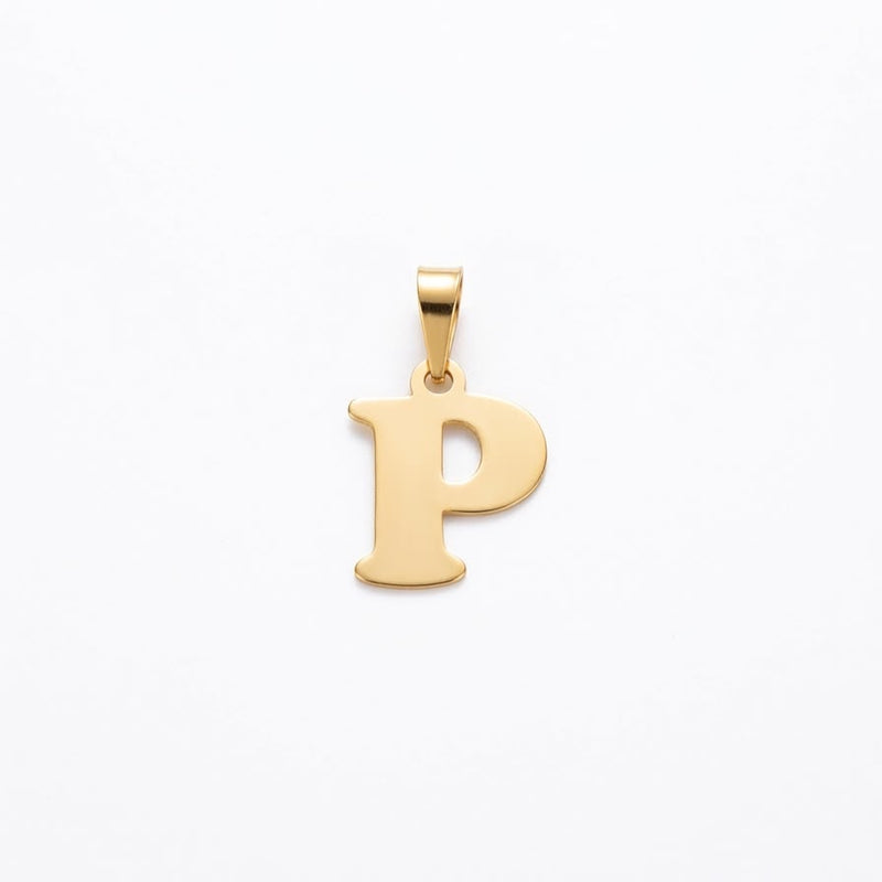 18k Gold P Initial Paperclip Necklace - 18k Gold Necklace - Embellish Gold Jewelry & Diamond
