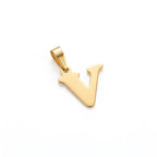 18k Gold V Initial Paperclip Necklace