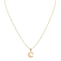 18k Gold C Initial Paperclip Necklace