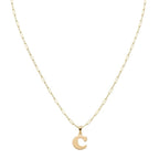 18k Gold C Initial Paperclip Necklace