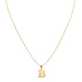 18k Gold B Initial Paperclip Necklace