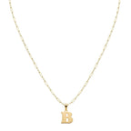 18k Gold B Initial Paperclip Necklace