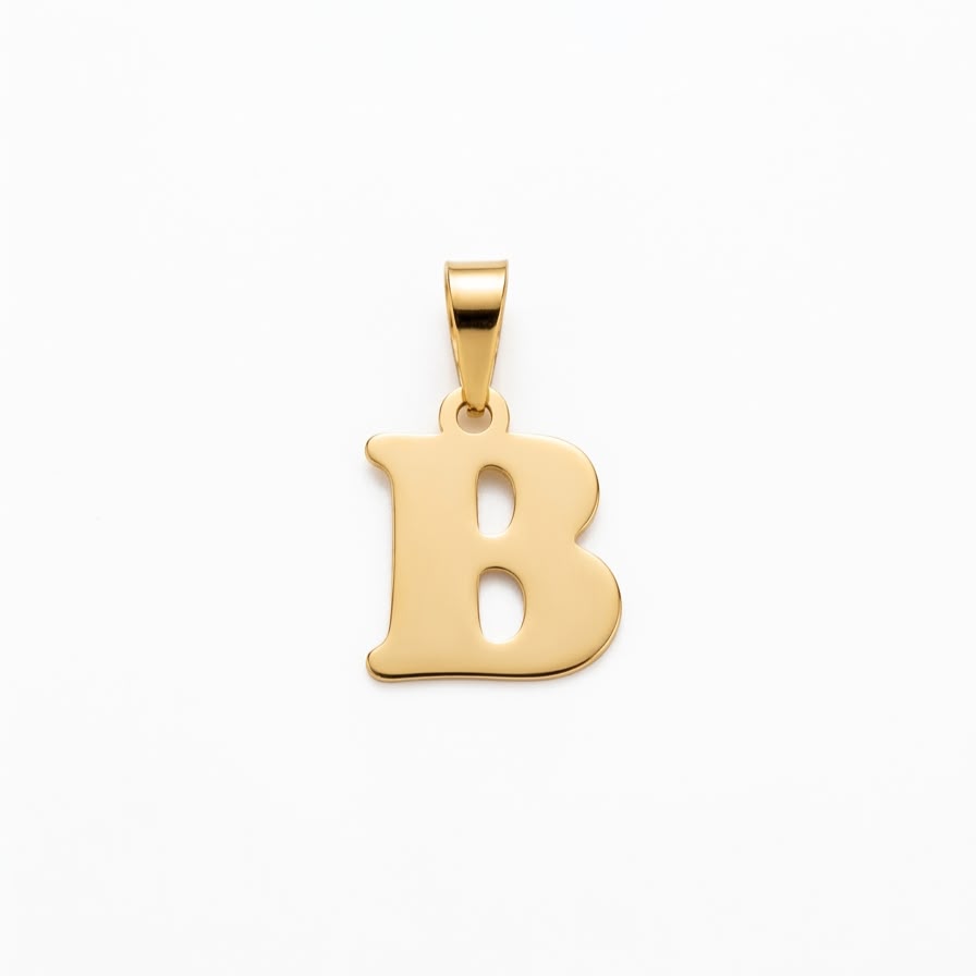 18k Gold B Initial Paperclip Necklace