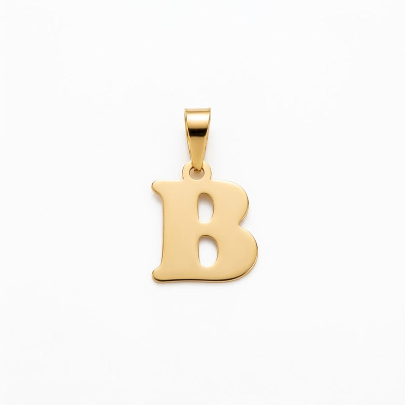 18k Gold B Initial Paperclip Necklace - Necklaces - Embellish Gold Jewelry & Diamond