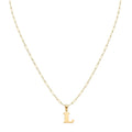 18k Gold L Initial Paperclip Necklace