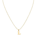 18k Gold L Initial Paperclip Necklace