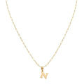 18k Gold N Initial Paperclip Necklace