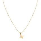 18k Gold N Initial Paperclip Necklace