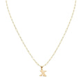 18k Gold X Initial Paperclip Necklace