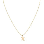 18k Gold X Initial Paperclip Necklace