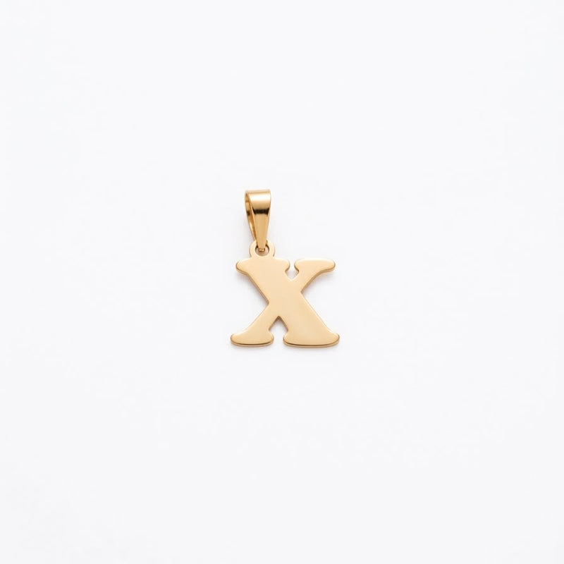 18k Gold X Initial Paperclip Necklace - Necklaces - Embellish Gold Jewelry & Diamond