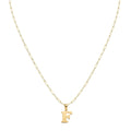 18k Gold F Initial Paperclip Necklace