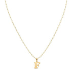18k Gold F Initial Paperclip Necklace