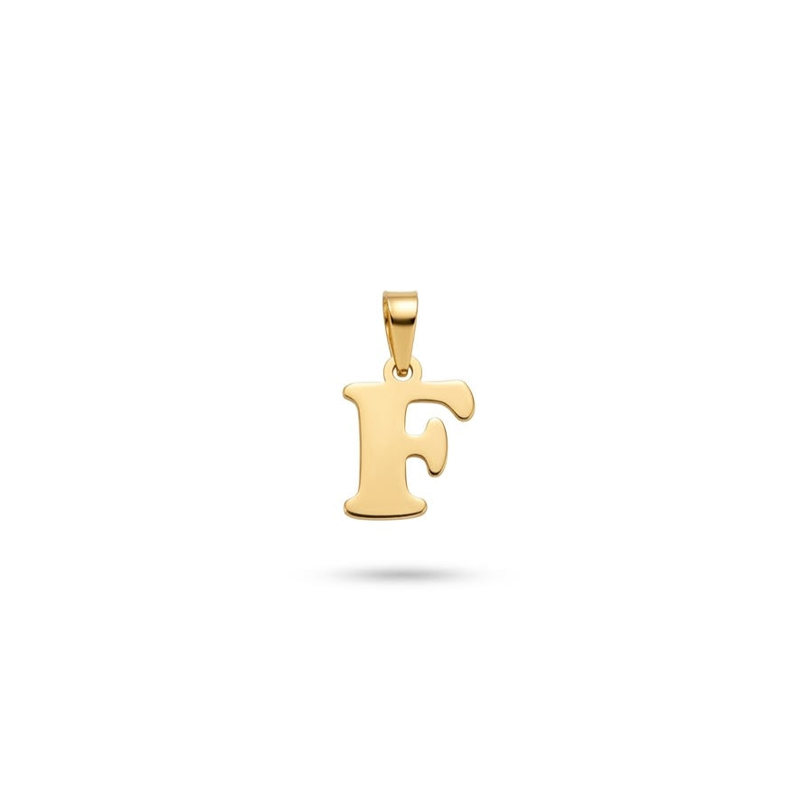 18k Gold F Initial Paperclip Necklace