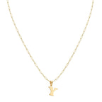 18k Gold Y Initial Paperclip Necklace