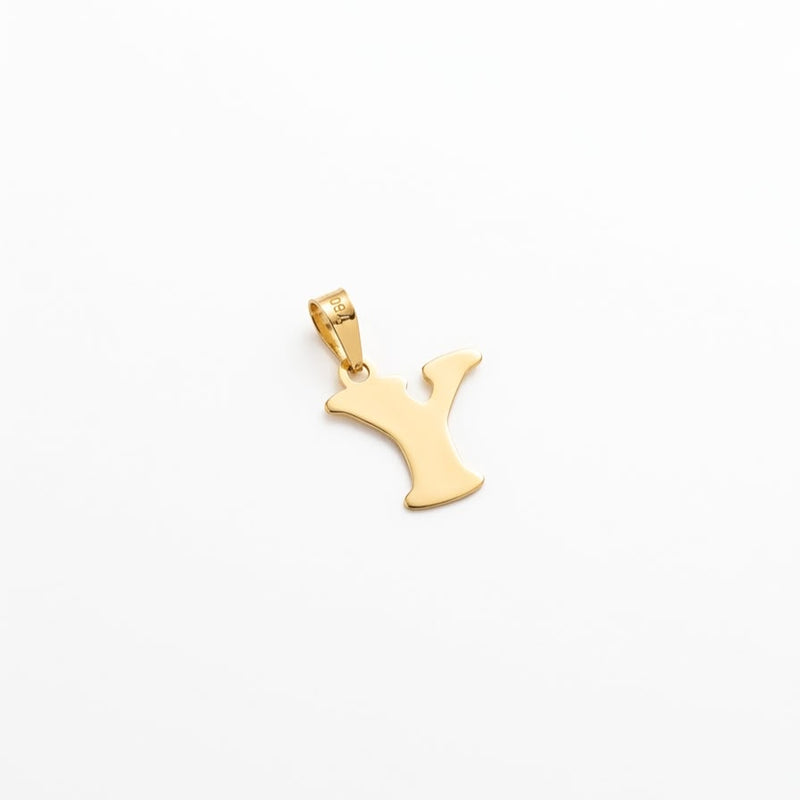 18k Gold Y Initial Paperclip Necklace - Necklaces - Embellish Gold Jewelry & Diamond