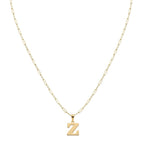 18k Gold Z Initial Paperclip Necklace