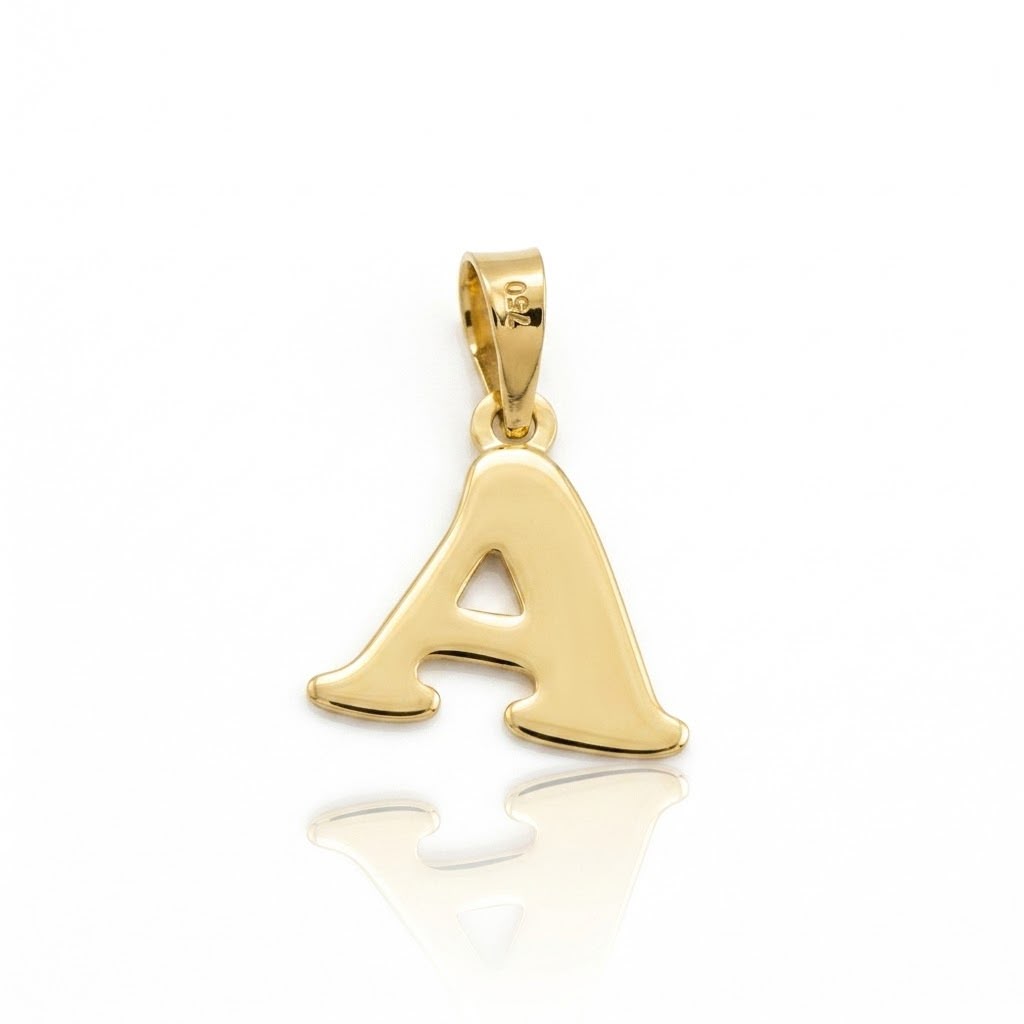 18k Gold A Initial Paperclip Necklace