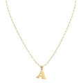 18k Gold A Initial Paperclip Necklace