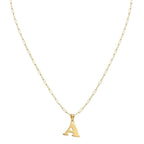 18k Gold A Initial Paperclip Necklace