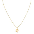 18k Gold Q Initial Paperclip Necklace