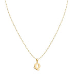 18k Gold Q Initial Paperclip Necklace