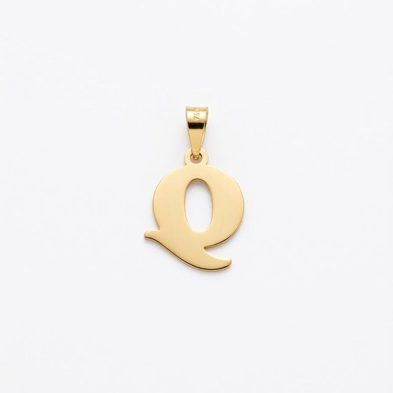 18k Gold Q Initial Paperclip Necklace - Necklaces - Embellish Gold Jewelry & Diamond