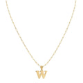 18k Gold W Initial Paperclip Necklace