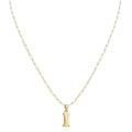 18k Gold I Initial Paperclip Necklace