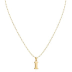 18k Gold I Initial Paperclip Necklace