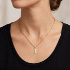 18k Gold I Initial Paperclip Necklace