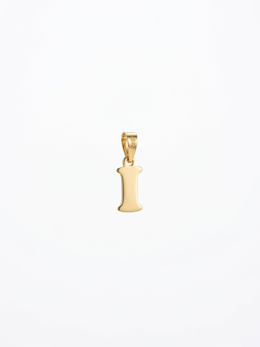 18k Gold I Initial Paperclip Necklace