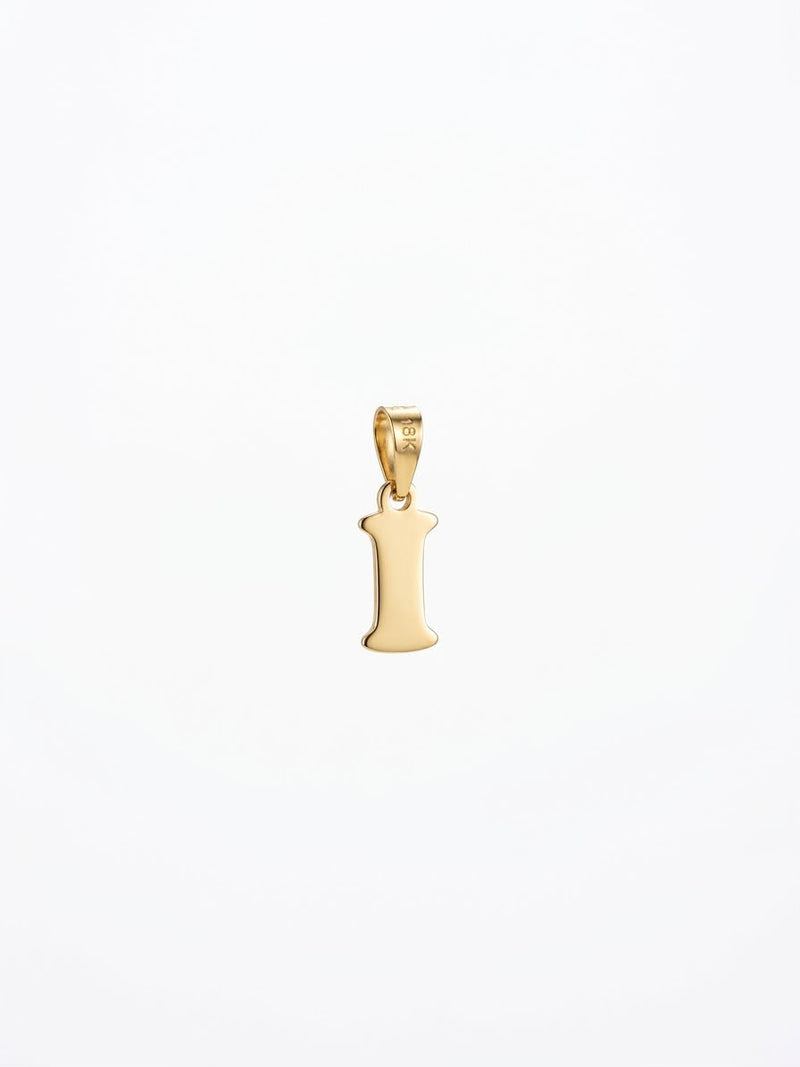18k Gold I Initial Paperclip Necklace - Necklaces - Embellish Gold Jewelry & Diamond