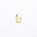 18k Gold U Initial Paperclip Necklace