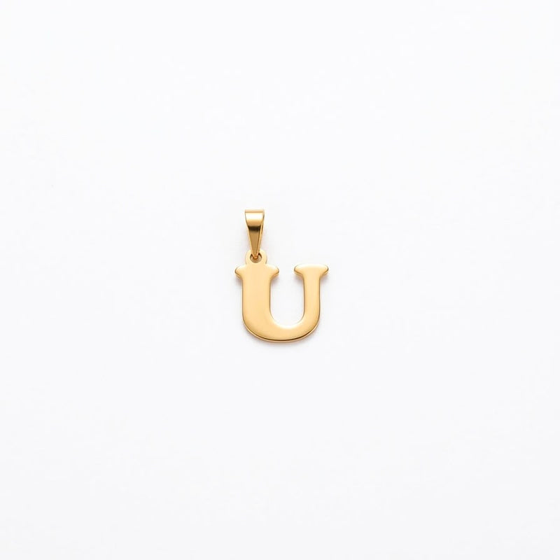 18k Gold U Initial Paperclip Necklace - Necklaces - Embellish Gold Jewelry & Diamond